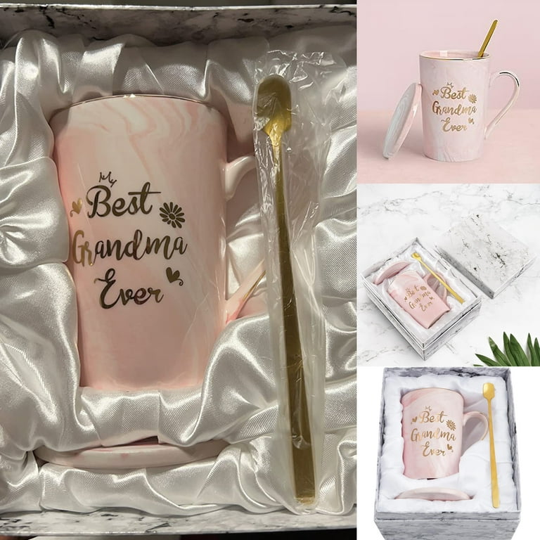 World's Greatest Mom Pink Marble Ceramic Coffee Mug 14 oz and Coaster -  NEW