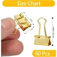 thumbnail image 3 of WuPing 60 Pcs Gold Binder Clips, 0.6"/15mm Mini Paper Clip for Office Home Supplies, 3 of 7
