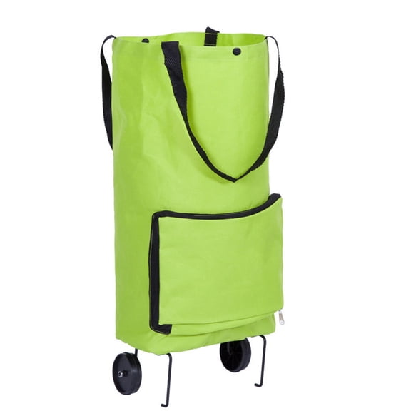 WASHWEPE Foldable Green Shopping Cart Tote Bag for Groceries and Everyday Storage, and Lightweight, 1 Piece