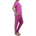 thumbnail image 3 of N Natori Women's Sweater Knit Short Sleeve Top & Jogger Lounge Set (Pink, XXL), 3 of 5