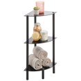 thumbnail image 6 of mDesign Glass Corner 3-Tier Tower Cabinet Storage Organizer Shelves, Black/Black, 6 of 9