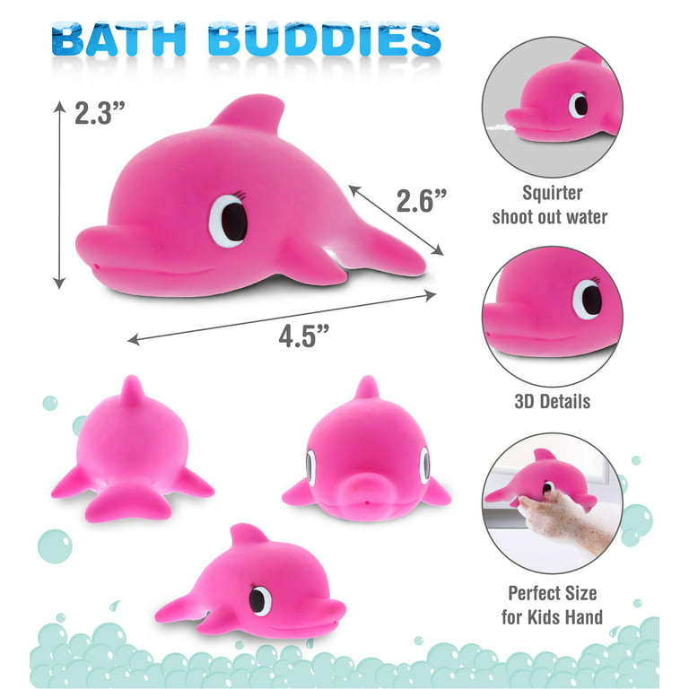Hot Bee Baby Bath Toy Toddler Water Spray Shower Head, Bathtub Water Pump  Cartoon Elephant Bath Toys for Infants Kids, Pink
