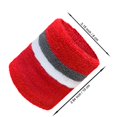 thumbnail image 7 of COUVER 4 Inch Striped Terry Cotton Athletic Sweat Wristbands Red Charcoal Red 2 Pairs (Mens), 7 of 7
