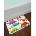 thumbnail image 2 of Dinosaur Bath Mat, Colorful Funny Different Dino Collection Friendly Wildlife Extinct Animals Ice Age, Non-Slip Plush Mat Bathroom Kitchen Laundry Room Decor, 29.5 X 17.5 Inches, Multicolor, Ambesonne, 2 of 2