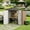 Brown, variant on Asofer 8×6 FT Galvanized Metal Storage Shed, Lockable Double Door, Weatherproof Outdoor Garden Shed, Dark Grey