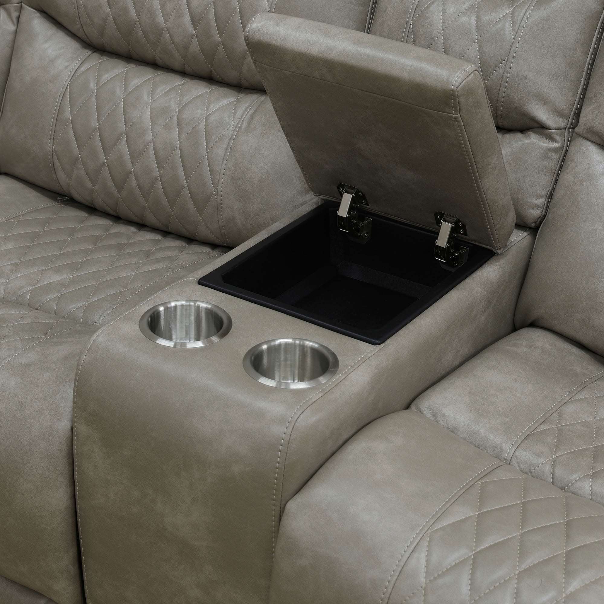 MAYEERTY Power Reclining L-Shaped Sectional Sofa, Leather Recliner with USB Charging, LED Lights & Storage for Living Room