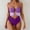 B_ Purple, variant on UTSJKR Women's Color Block Cutout One-Piece Swimsuit, Ruched Tummy Control Bathing Suit with Metal Ring Details for Beach Purple L