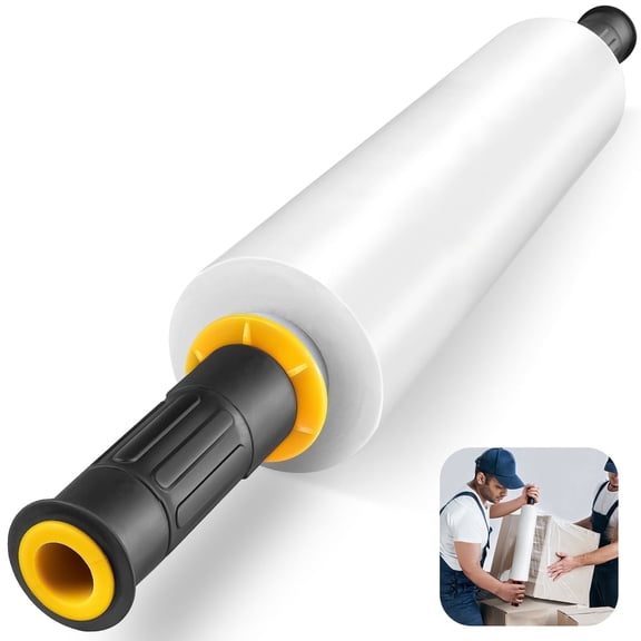 GPED Plastic Shrink Wrap Roll 15" x 1000' - Clear Industrial Strength Stretch Film with Handles for Pallet Wrapping, Shipping, Moving Supplies and Storage
