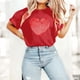 thumbnail image 5 of RKSTN Valentine's Day Gift Women's Cotton T Shirts Oversized Crewneck Valentine Printed Short Sleeve Shirt Pullover Top Womens Casual Graphic Print Round Neck Plus Size Loose Comfy Summer Tee Shirt, 5 of 8
