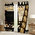 thumbnail image 2 of Manfei Vintage Filmstrip Blackout Curtains,Moive Time Curtains Pack of 2 (38x45 Each),Beige Black Window Curtains For Kids,Ultra Soft Home Decor, 2 of 6
