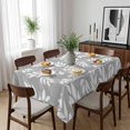 thumbnail image 6 of Grey White Leaves Table Cloth Waterproof Tablecloths, Spring Pastoral Rustic Botanical Tablecloth Dining Table Cover for Kitchen Party Tabletop Outdoor, Rectangle Tablecloth 52x70 Inch, 6 of 9