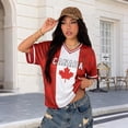 thumbnail image 2 of BAKREP Womens Canada Jersey, Canada Flag Graphic Short Sleeve Tee V-Neck T Shirts Happy Trendy Jerseys for Women 2026 Football Shirts, 2 of 19