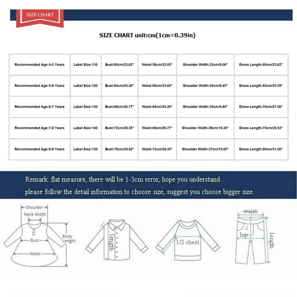 Kids top dress size