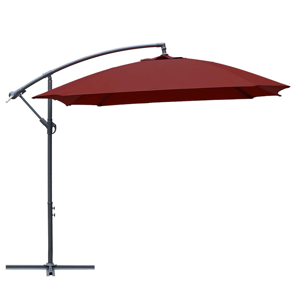 Kepooman 8.7 Ft Hanging Cantilever Umbrella with Cross Shaped Umbrella Seat, Outdoor Hanging Banana Parasol with Skylight, Lake Blue Kepooman 8.7 Ft Hanging Cantilever Umbrella with Cross Shaped Umbrella Seat, Outdoor Hanging Banana Parasol with Skylight, Lake Blue
