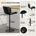 thumbnail image 5 of Hawsaiy Modern Swivel Bar Stools Set of 2, PU Leather Bar Chairs with Back & Footrest, Adjustable Height 22.2"-31" for Kitchen Island,Black, 5 of 8