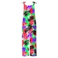 thumbnail image 5 of Uaswgudfs Womens Causal Wide Leg Overalls Jumpsuit Women's Patchwork Dual Pocket Jumpsuit Loose Floral Print Bohemian Wide Leg Bib Overall Red M, 5 of 5