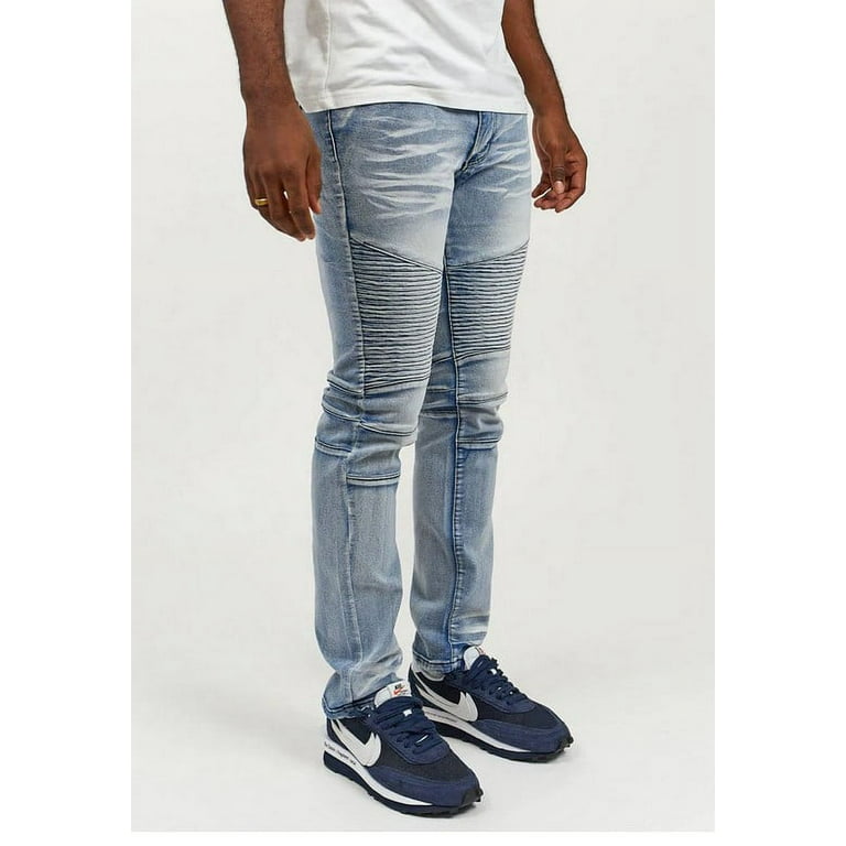 Vidner Ordinere forfremmelse Reason Brand Men's Slim Skinny Fit Stretch Moto Jeans (34, Pines Slim) -  Walmart.com