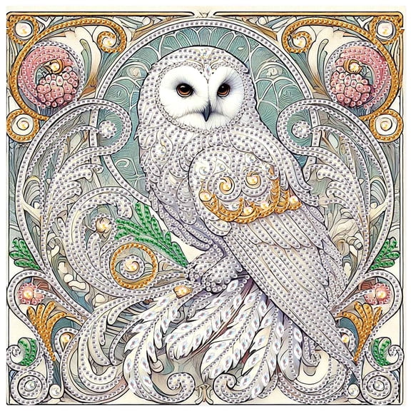 5D DIY Diamond Painting Kit White Eagle Special Shape Creative Diamond Craft Suitable for Home and Office Decor, Festive Gifts