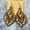 #11, variant on Cheetah Leopard Genuine Leather Chevron Arrow Hollow Leaf Wooden Earrings