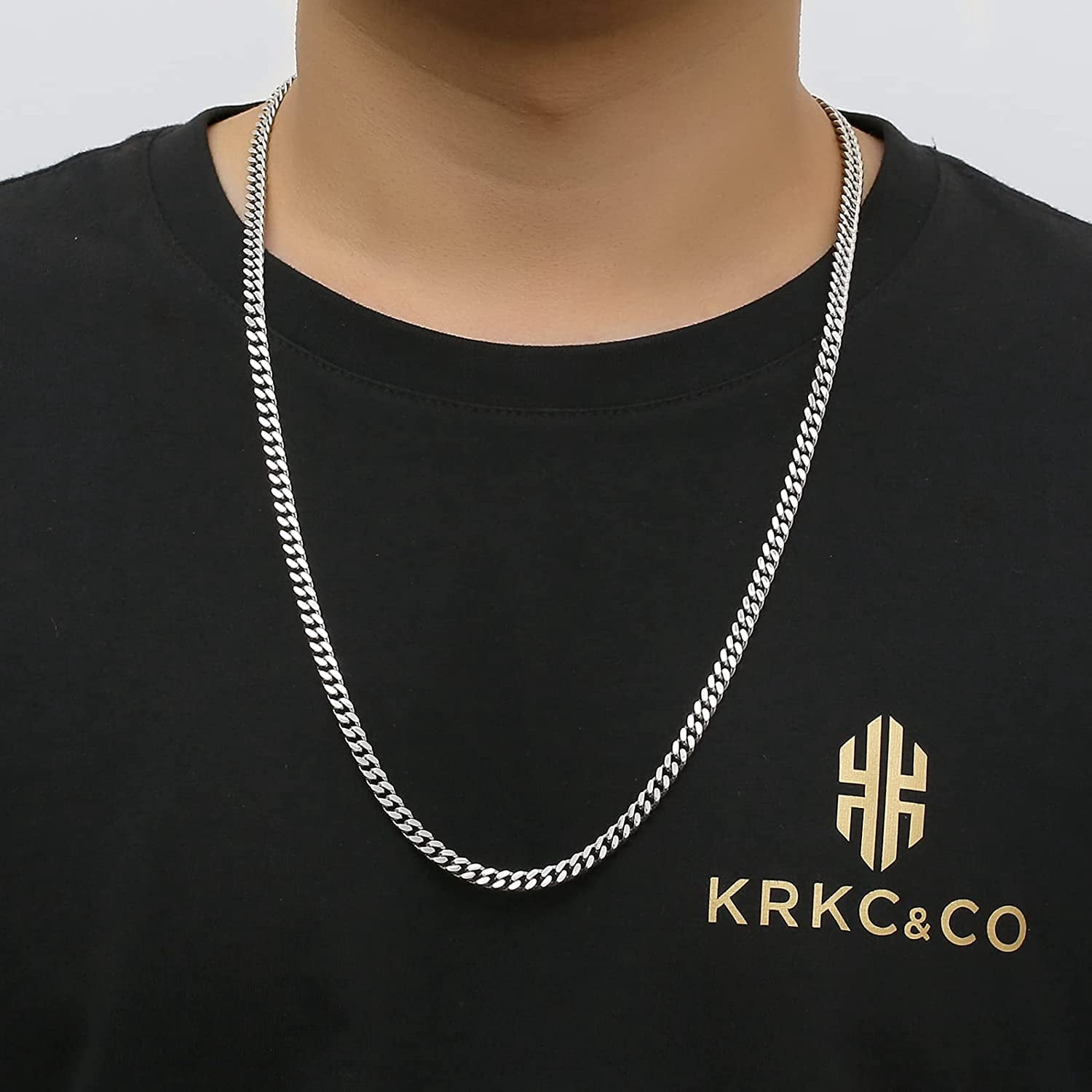 KRKC\u0026CO 18K Gold Chain for Men, 2mm/3mm 
