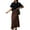 Coffee L, variant on Women Midi Skirt High Waist Leopard Print Loose Fit Mid-calf Length Skirt Commuting Style Zipper Design Skirt