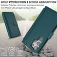 thumbnail image 6 of ELEHOLD for Samsung Galaxy S22 Ultra PU Leather Wallet Case, with Card Holder Strap Shoulder Lanyard for Women Men, Durable Zipper Kickstand Cover for Samsung Galaxy S22 Ultra,Green, 6 of 10