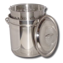King Kooker KK102SR Stainless Boiling Pot w/ Basket & Steam Ridge, 102-Quart