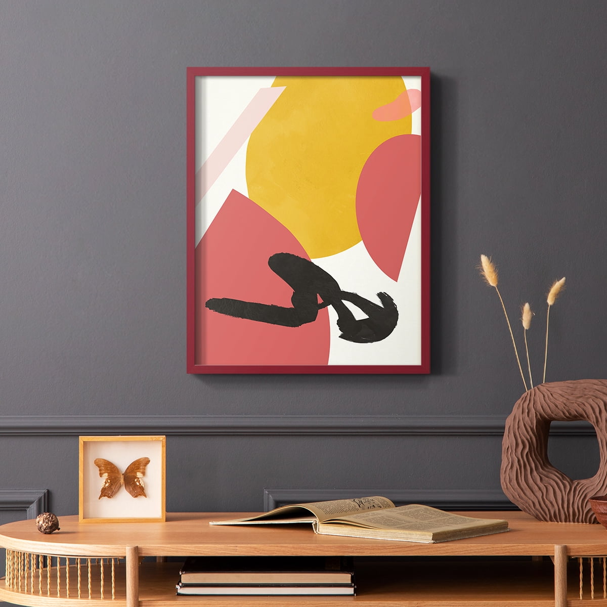 Bright Boy II Framed Print in Red Solid Wood Framed Print No Nail Hanging