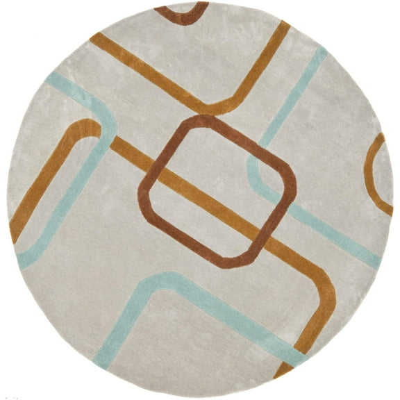 Handmade Avant-garde Deco Grey Rug (7' Round)