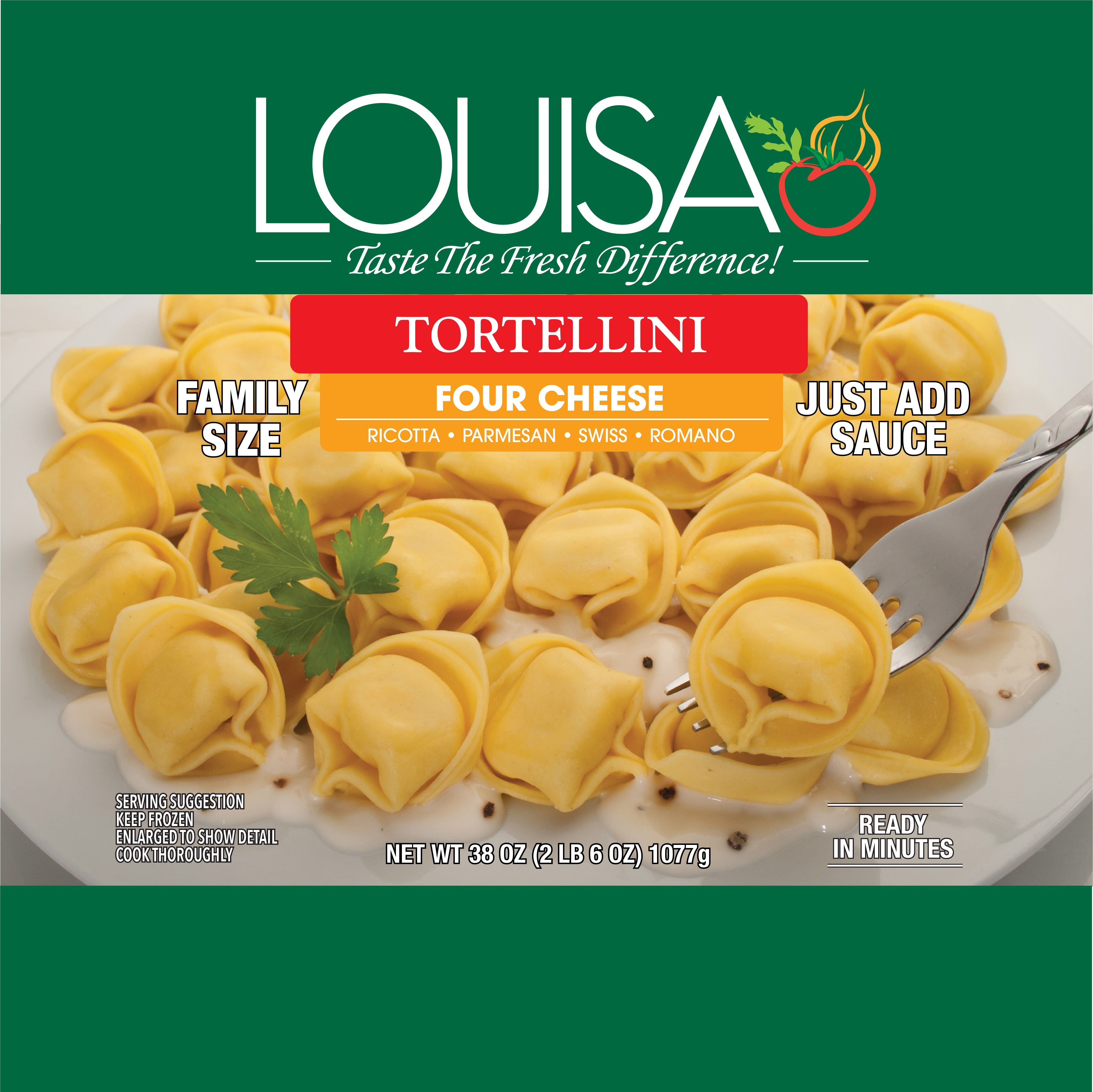 Louisa Four Cheese Tortellini, Frozen, 19 oz Bag