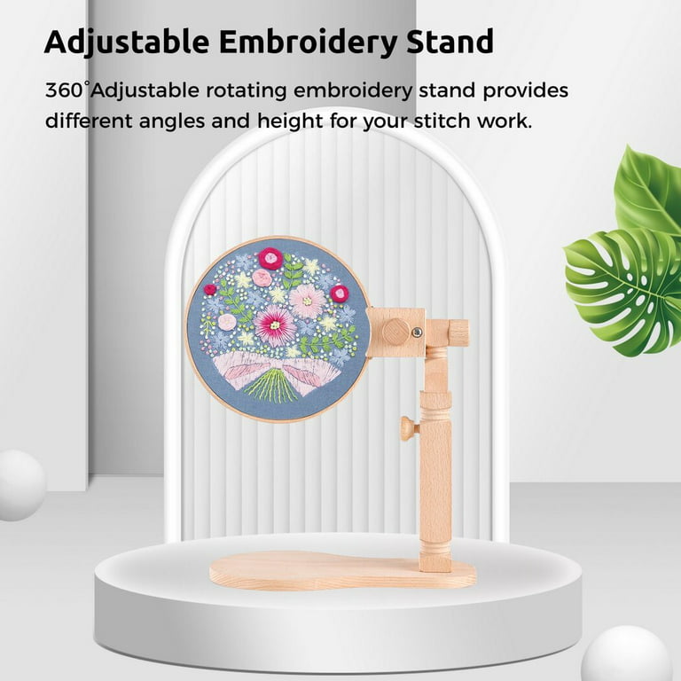 Premium Vector  Cross stitch stand in cartoon flat style hand drawn vector  illustration of embroidery hoop stand holder needlework supply concept of  sewing embroidery handicrafts hobby