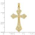 thumbnail image 2 of FB Jewels 14K Yellow Gold Cross with Diamond Shape Filigree Tips and Cross Center Pendant, 2 of 2