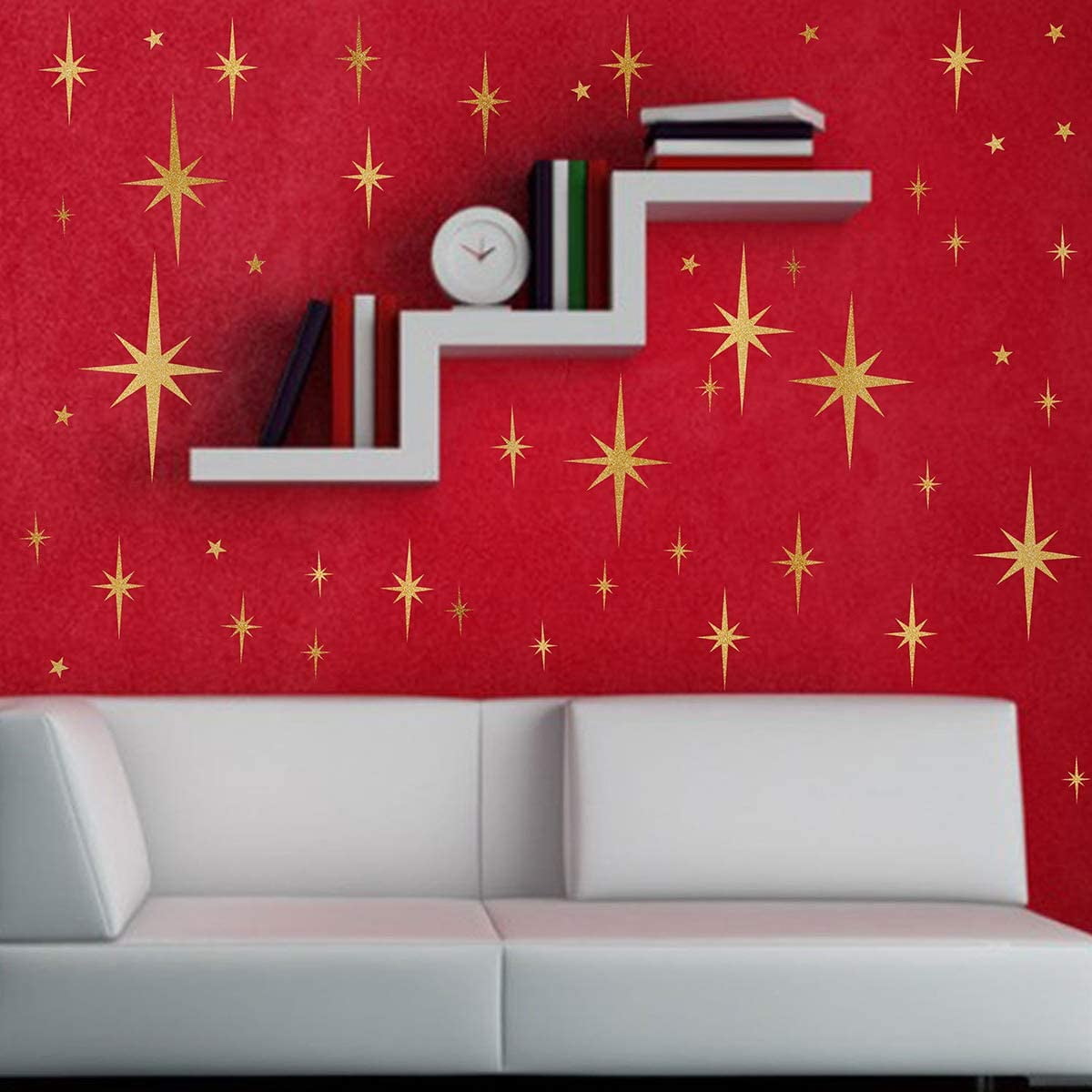 Star Wall Stickers Girls Room Wall Decals (116pcs) Sparkle Wall Sticker Stick and Peel Stars Stickers-6 Sizes image 6