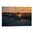 thumbnail image 1 of Two Motocycles Parking on the Roadside Canvas Wall Art Decor, Horizontal Version Artwork Modern Home Decor, Ready to Hang, 1 of 6