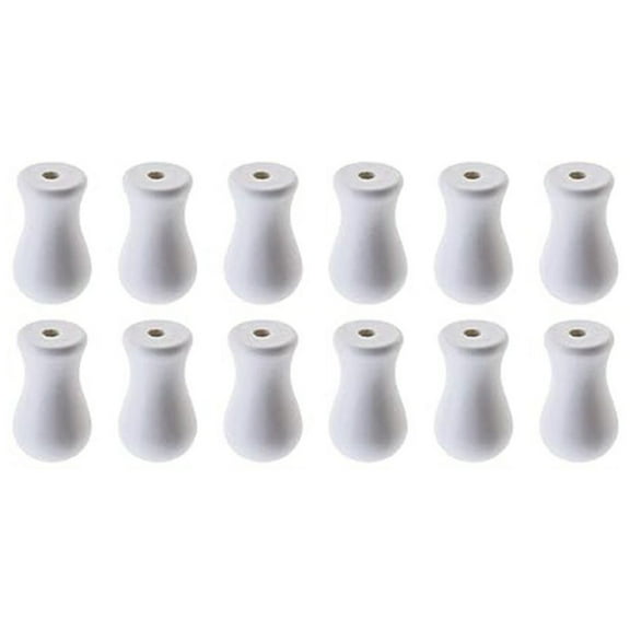 Acahhotxx Curtain accessories, Pack of 12 Wood Cord Tassels for Window Blind Wood Cord Knobs Rolling Curtain Shade Small Pendants Drops Pull End Craft - White