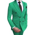 thumbnail image 5 of MensDouble-breastedBlazerSuit2PiecesSlimFitWeddingGroomTuxedosPeakLapelFormalPromSuits, 5 of 5