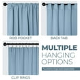 thumbnail image 3 of Superior Blackout Solid Light Filtering Back Tab Curtain Panel Set, 42" x 108", Light Blue, 3 of 9