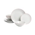 thumbnail image 1 of 10 Strawberry Street Coupe Double Line 12 Pc, Pink Dinnerware Set, Misty Rose,SM-1200-CP-P, 1 of 10
