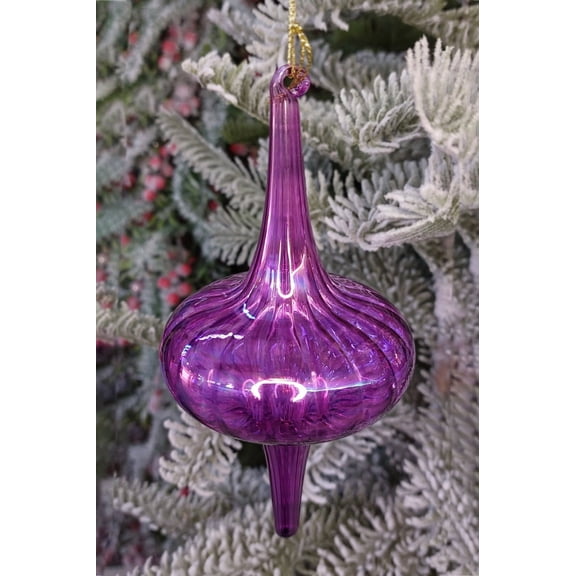 Wizardi Christmas Glass Ornament - Purple Spire F07M10-13