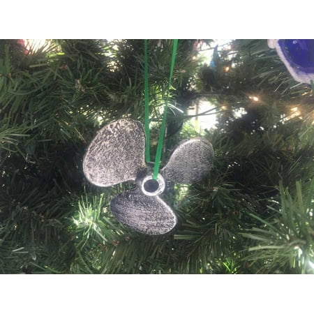 Antique Tree Antique Silver Cast Iron Propeller Christmas Ornament 4