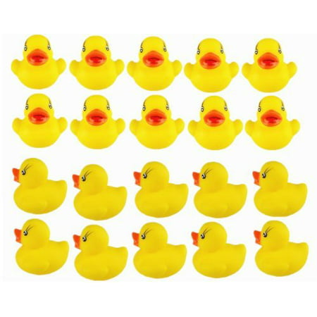 20pcs Yellow Duck for Baby Bath Tub Bathing Rubber Squeaky (Best Tub Toys For Toddlers)