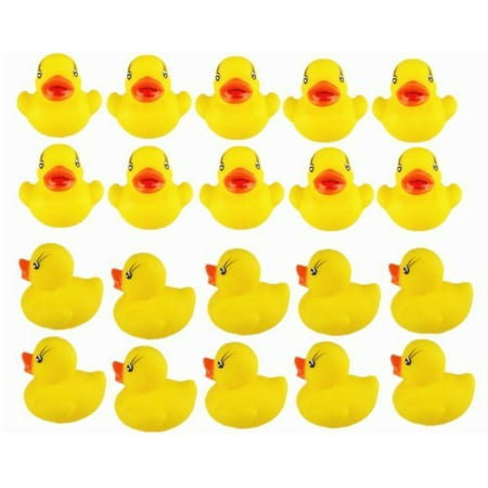 Rubber Feed Tub - 20Pcs Baby Bath Toy Squeaky Rubber Yellow Ducks Bath Tub Floating Duck for Infant Bathing Shower Gift