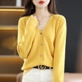 thumbnail image 2 of Women‘s Sweater 2024 Spring Autumn Cardigans V-neck Single Breasted Short Slim Lady Knitwear Tops Solid Korean Fashion Cardigan, 2 of 6