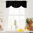 thumbnail image 3 of Black Tie Up Valance Curtains for Windows, Kitchen Curtains Window Treatments, Solid Color Farmhouse Black Short Window Shades Valances for Bedroom Bathroom Cafe 42"x18", 3 of 8