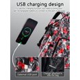 thumbnail image 2 of 1pc Flower Geometric Print Pattern Outdoor Travel Bag Cute Ins Wind Polyester Portable Shoulder Bag USB Charging Interface Handmade Woolen Knitting Tool Storage Bag Outdoor Furniture For Tools, Suppli, 2 of 5