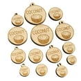 thumbnail image 1 of Coconut Text with Image Flavor Scent Wood Mini Charms Shapes DIY Craft Jewelry - With Hole - Various Sizes (16pcs), 1 of 7