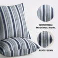 thumbnail image 5 of Navy Blue Striped Pillow Covers 20x20 Set of 2 Modern Stripes Textured Print Decorative Throw Pillow Cases Outdoor Boho Farmhouse Decoration for Sofa Couch Bed, 5 of 6