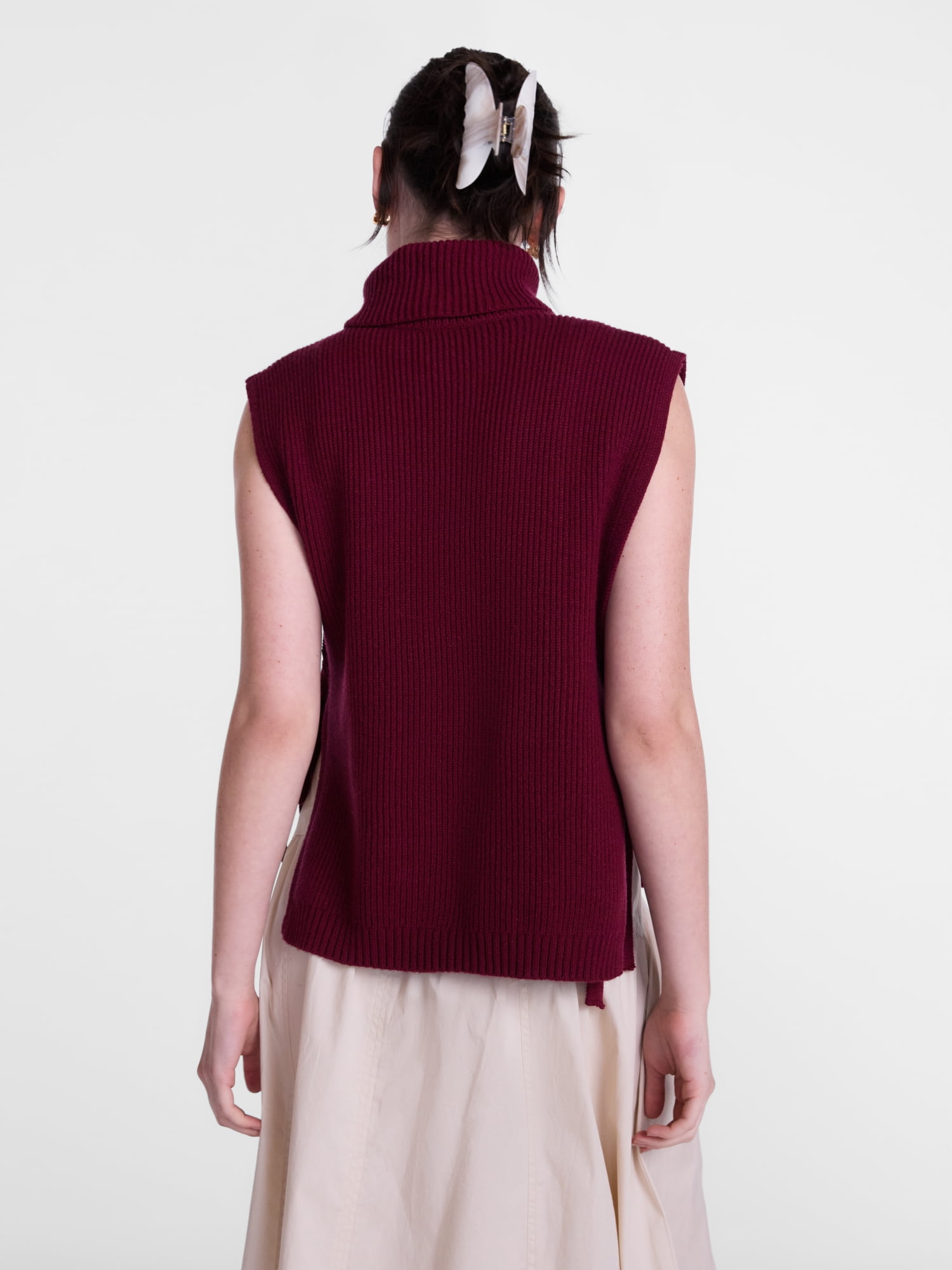 Scenario Women's Turtleneck Sweater Vest, Lightweight, Sizes S-XXXL