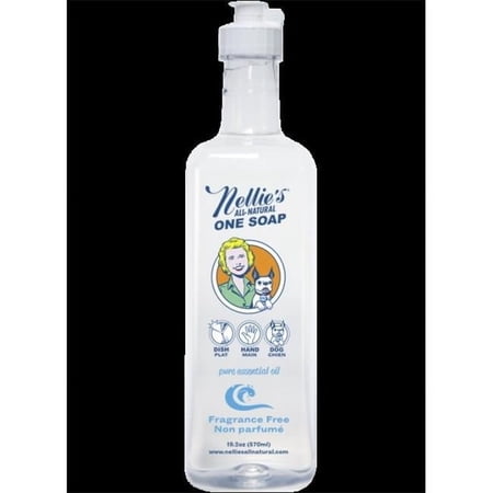 Nellie's One Soap - Fragrance Free - Gentle Multi-Purpose Cleaner for Dishes, Surfaces, and Hands - Plant-Based and Soft on Skin - 19.2 ounces
