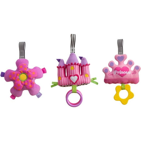 Infantino Pop & Play 3-Piece Plush Hanging Toy Set, Girl